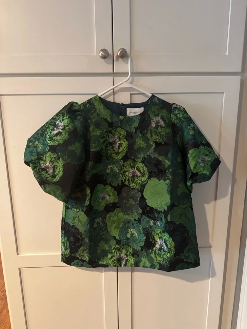 Pomander Place Green Floral Puff-Sleeve Top - Picture 1 of 3